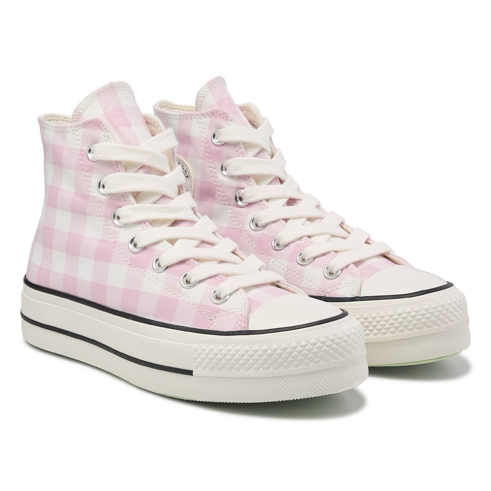 Converse Pink Checkered Platform Shoes